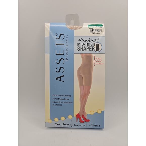 SPANX Assets Shapewear High Waist Mid Thigh Waist Control Nude Size 3 NEW - Picture 1 of 3